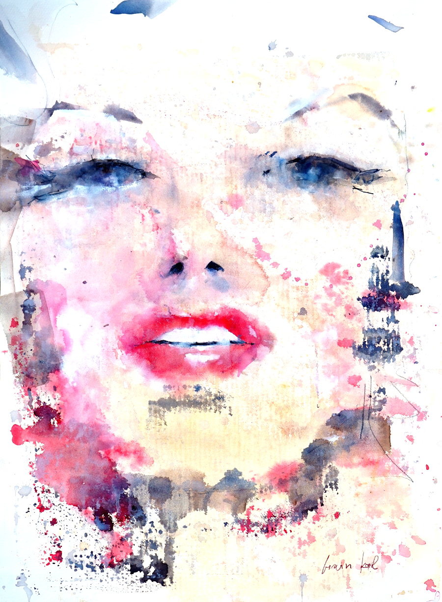 Marilyn Monroe abstract Watercolour Aquarell aquarello galerie Salzburg Kuchl